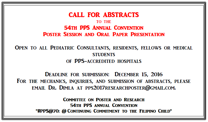 PPS Call for Abstracts