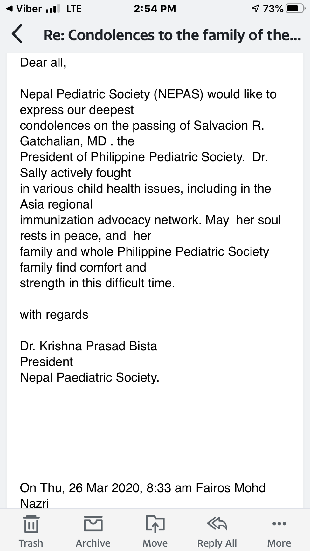 Dr. Salvacion R. Gatchalian
